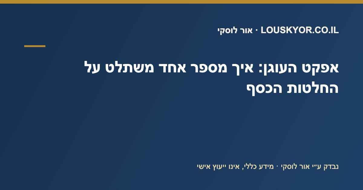 אפקט העוגן בהחלטות כספיות — אור לוסקי
