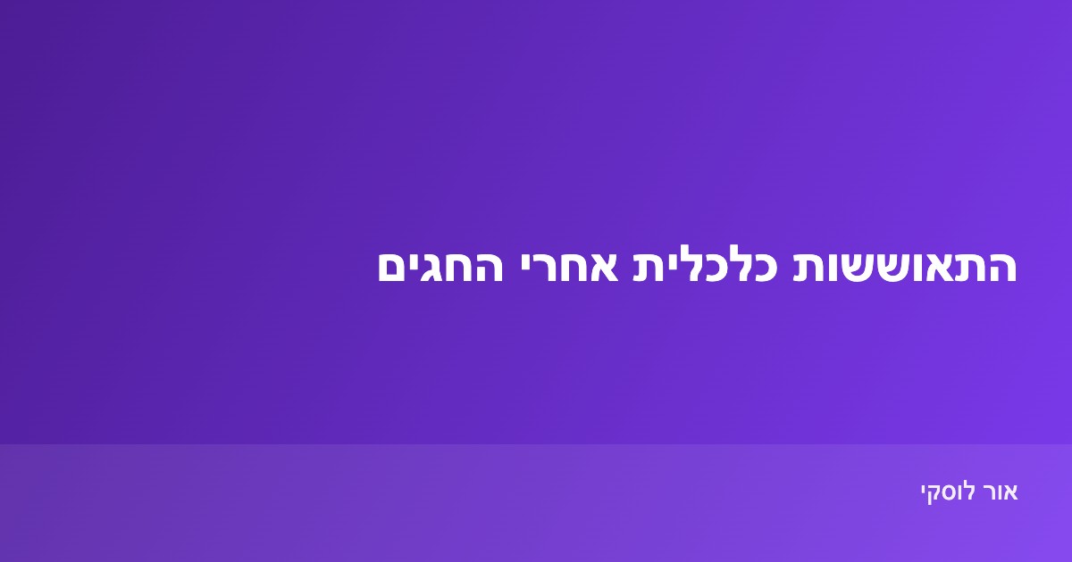 התאוששות כלכלית אחרי עונת החגים — תוכנית 30 יום